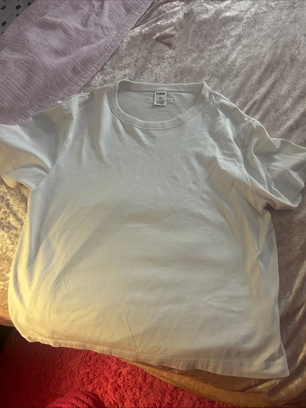PINK Victoria's Secret White Short Sleeve Crew Tee